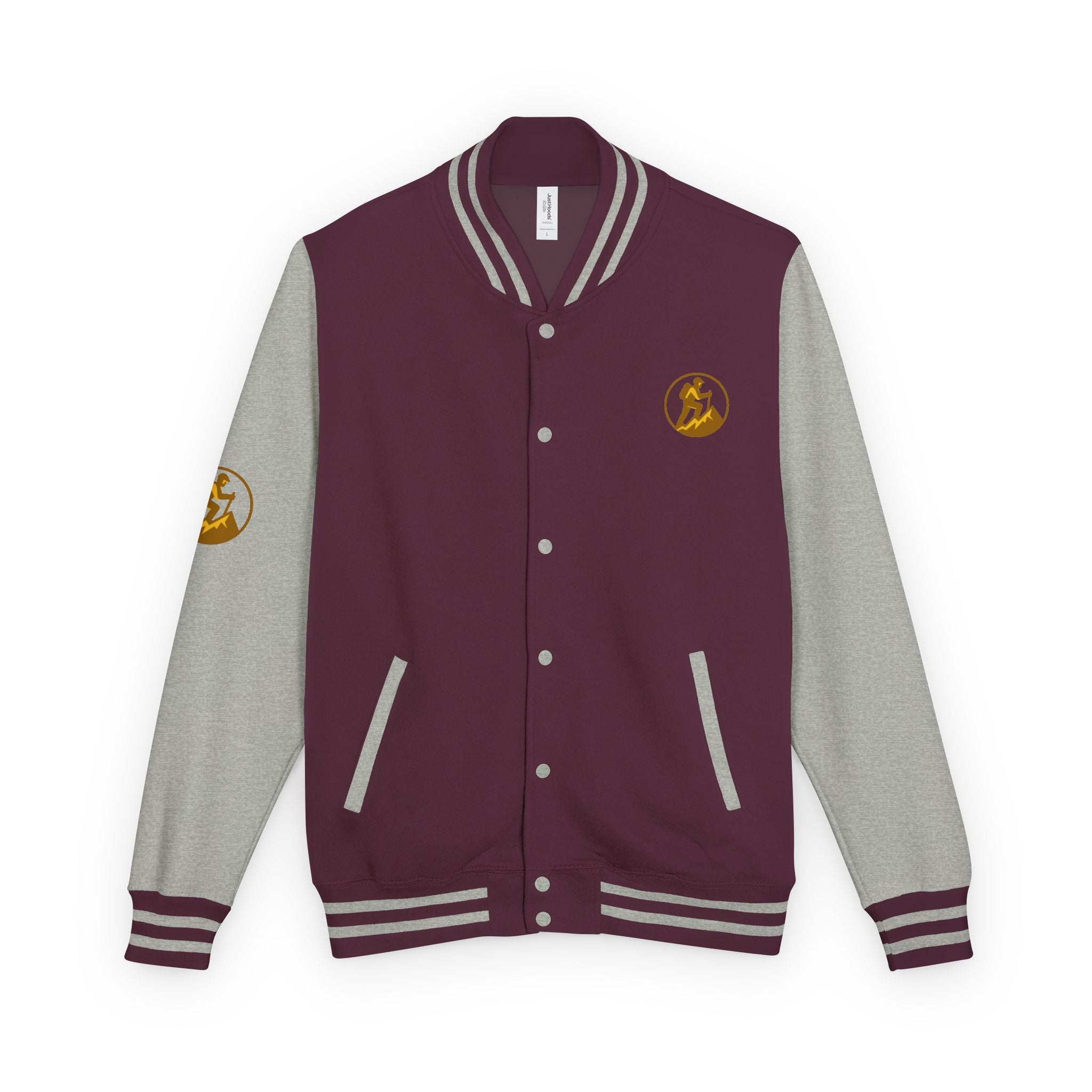 Retro Varsity Letterman Jacket for Unisex - Sporty Style with Golden Emblem