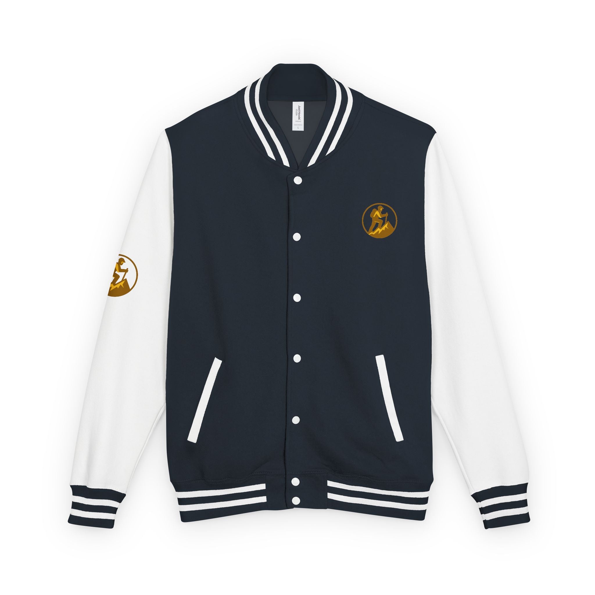 Retro Varsity Letterman Jacket for Unisex - Sporty Style with Golden Emblem