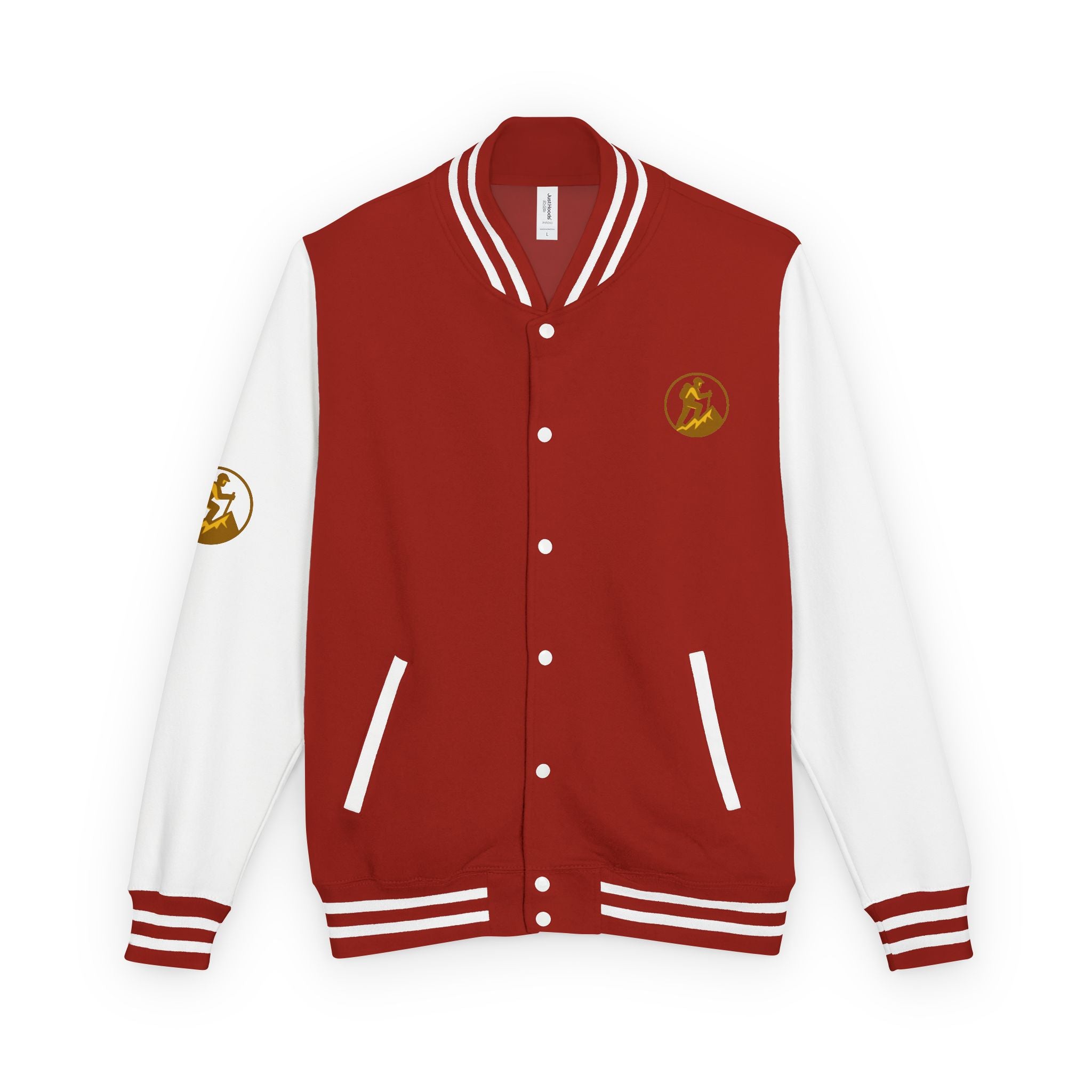 Retro Varsity Letterman Jacket for Unisex - Sporty Style with Golden Emblem