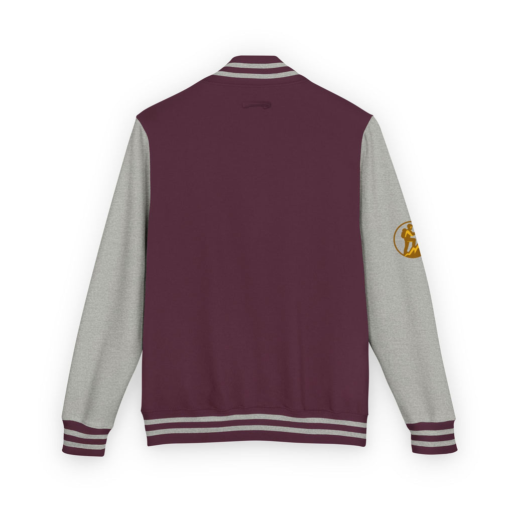 Retro Varsity Letterman Jacket for Unisex - Sporty Style with Golden Emblem