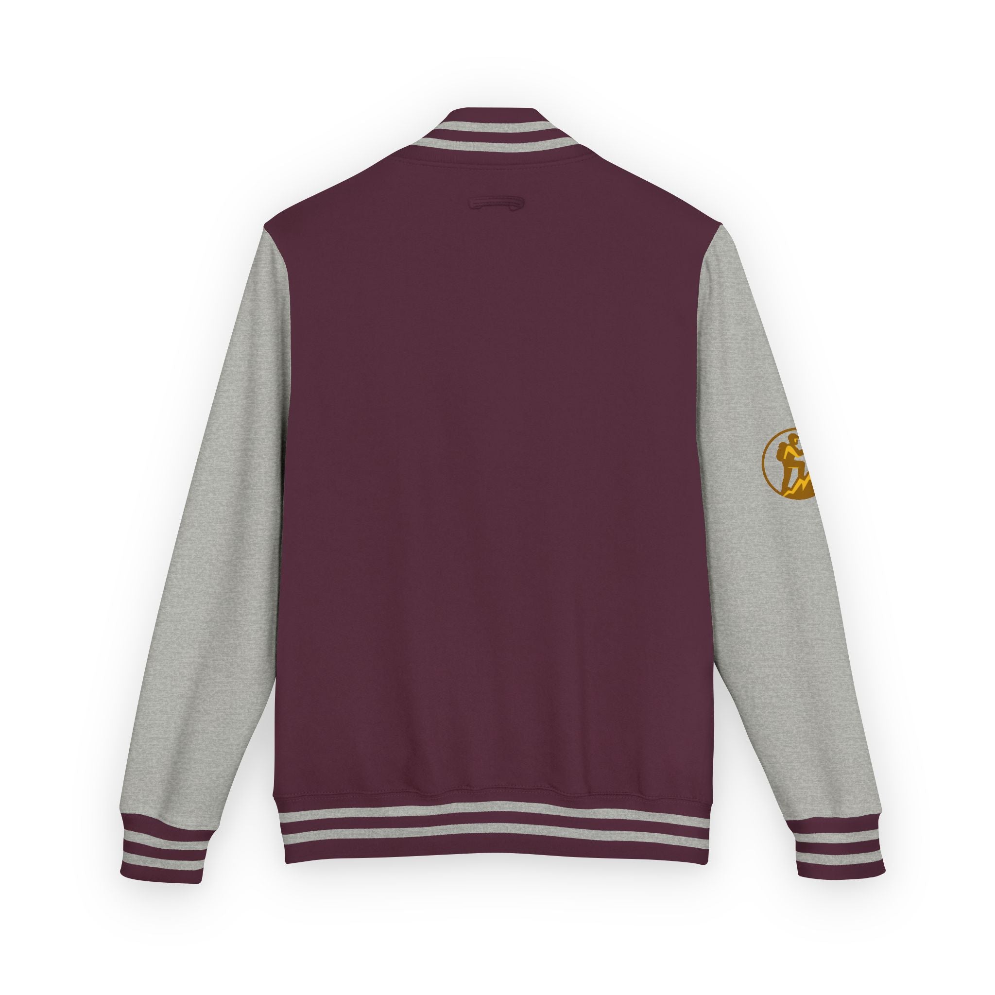 Retro Varsity Letterman Jacket for Unisex - Sporty Style with Golden Emblem
