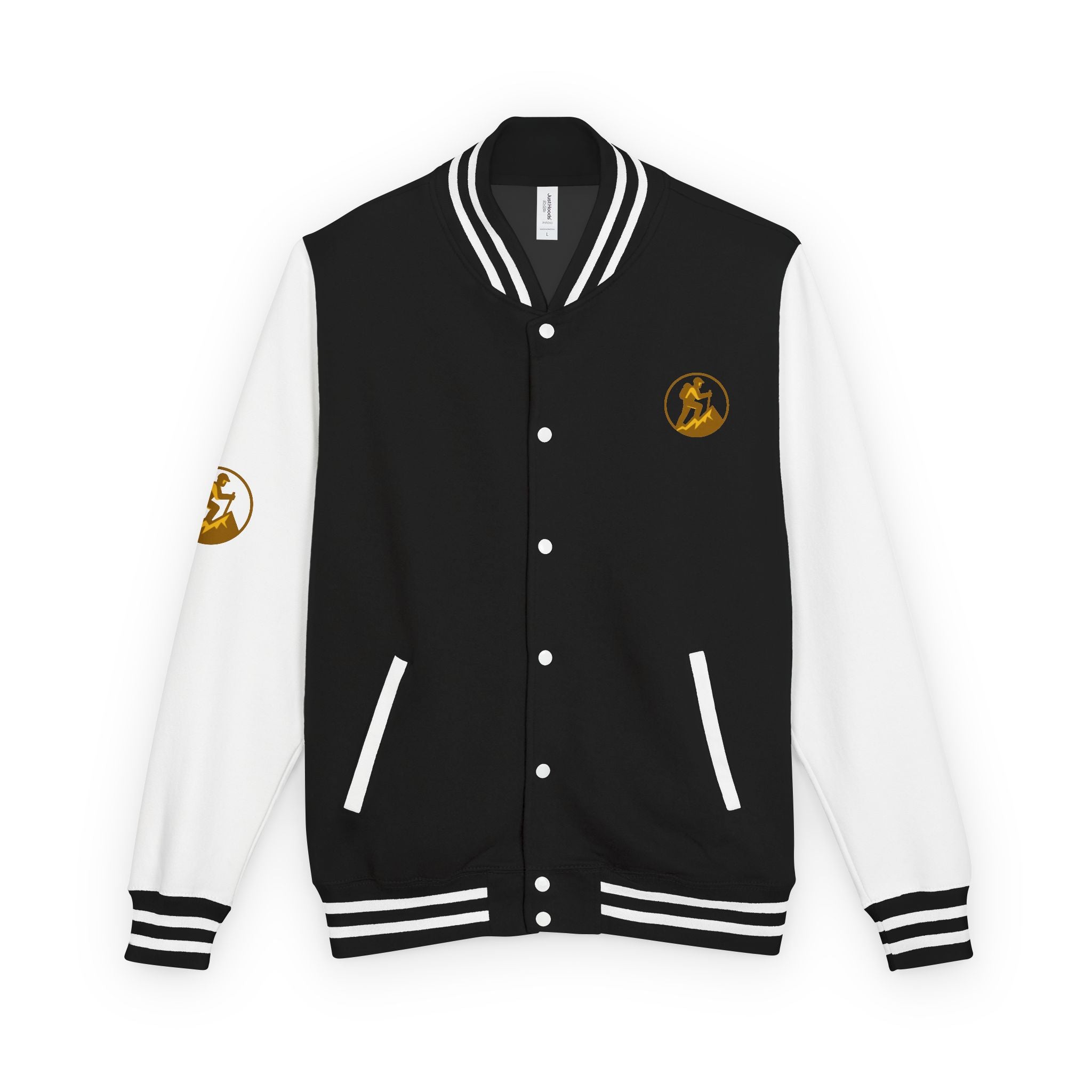 Retro Varsity Letterman Jacket for Unisex - Sporty Style with Golden Emblem