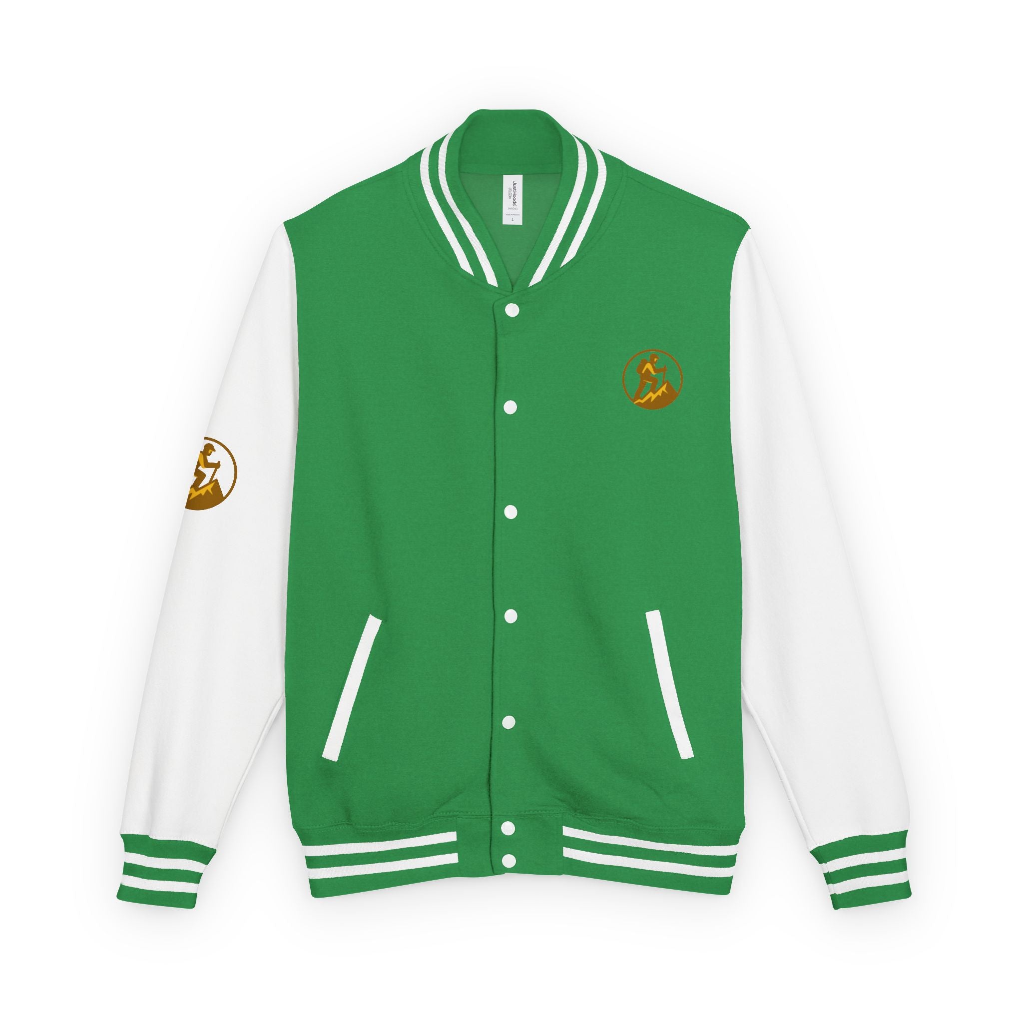 Retro Varsity Letterman Jacket for Unisex - Sporty Style with Golden Emblem