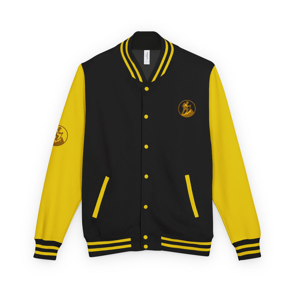 Retro Varsity Letterman Jacket for Unisex - Sporty Style with Golden Emblem