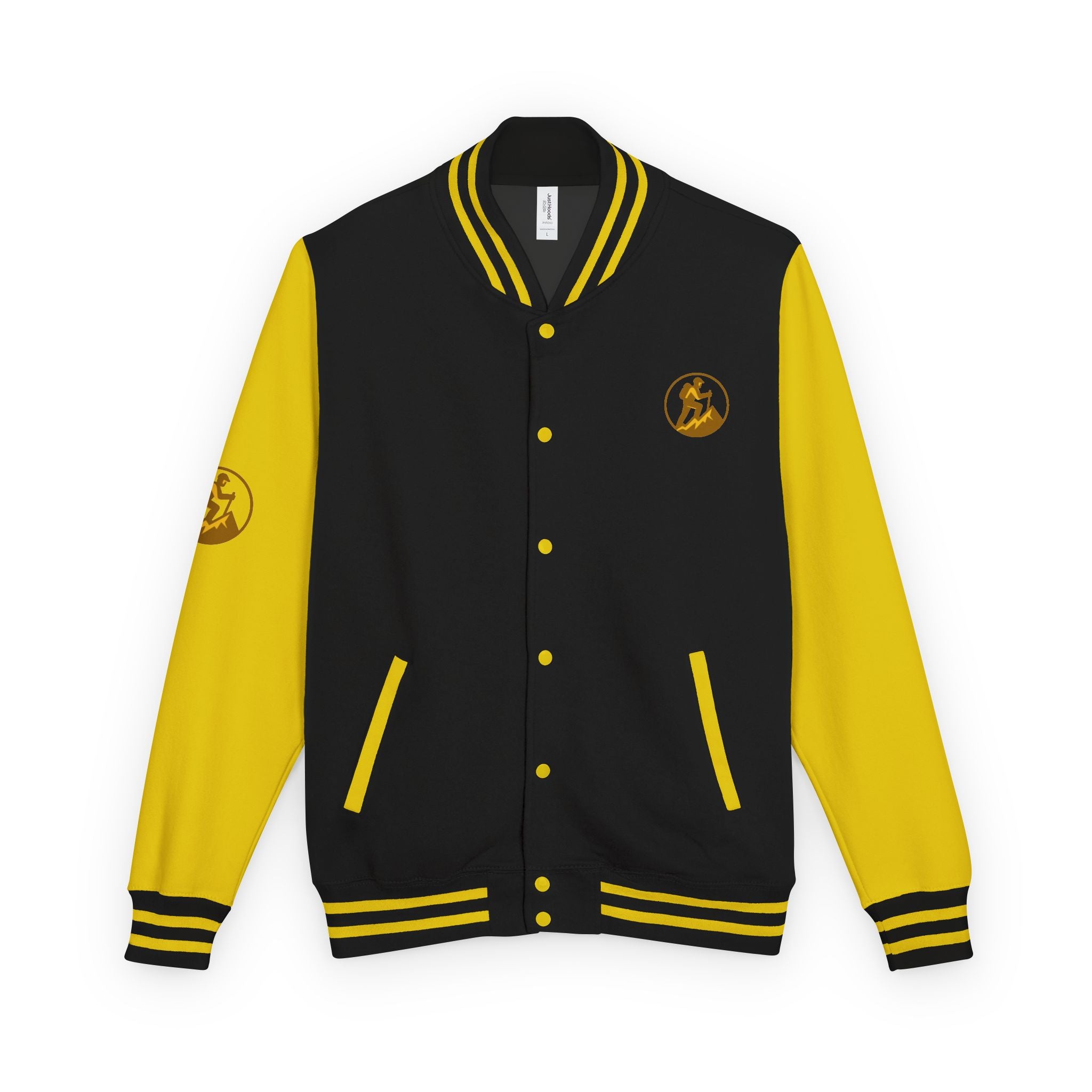 Retro Varsity Letterman Jacket for Unisex - Sporty Style with Golden Emblem