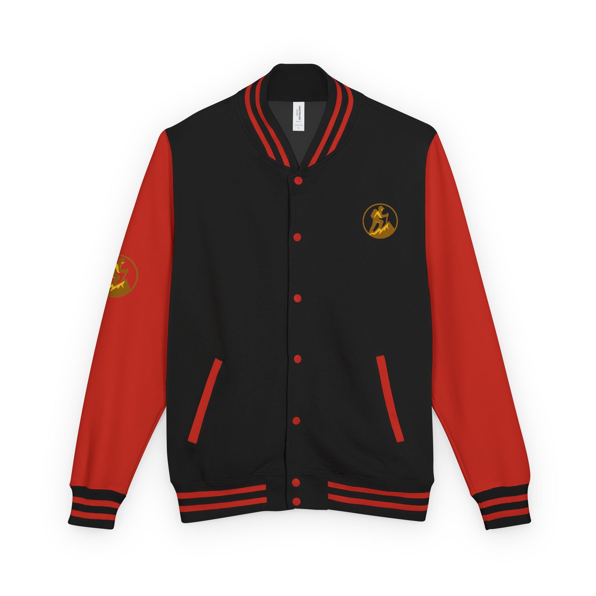 Retro Varsity Letterman Jacket for Unisex - Sporty Style with Golden Emblem