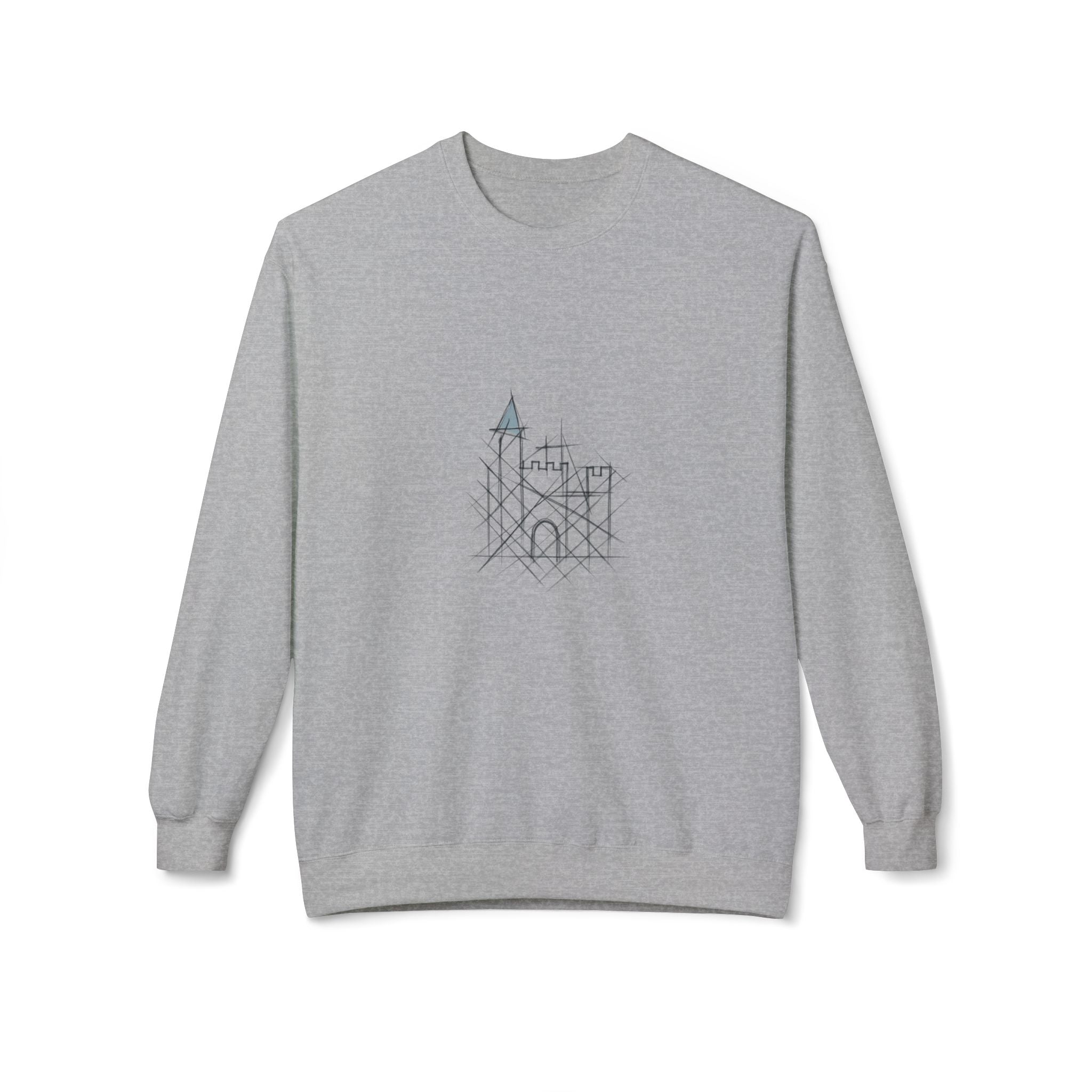 Cozy Castle Graphic Crewneck Sweatshirt