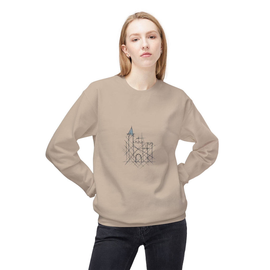 Cozy Castle Graphic Crewneck Sweatshirt