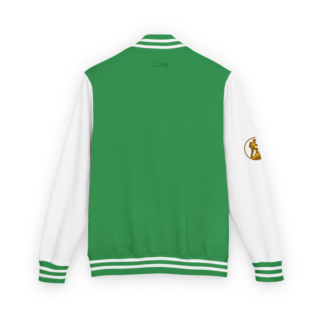 Retro Varsity Letterman Jacket for Unisex - Sporty Style with Golden Emblem